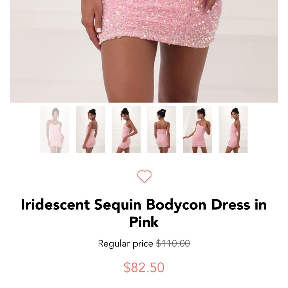 Lucy in the sky iridescent sequin body con dress in pink, size small